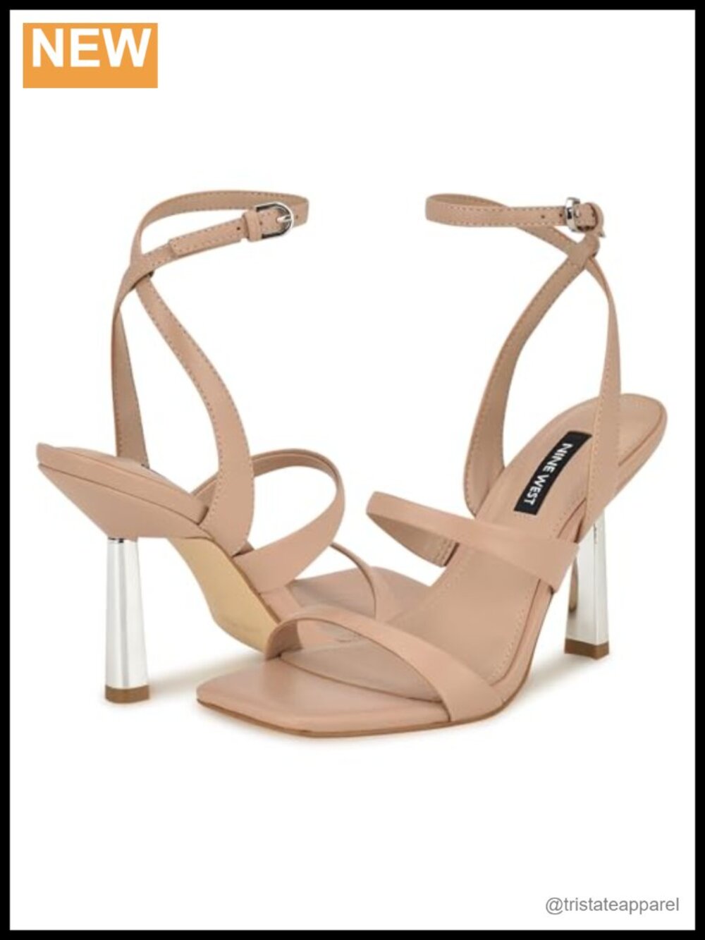 Lightweight lace up stiletto heel sandals open square toe